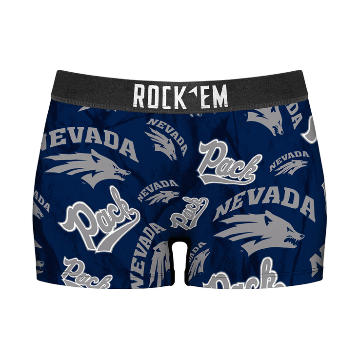 Women's Boy Shorts - Nevada Wolf Pack  - Logo All-Over - {{variant_title}}