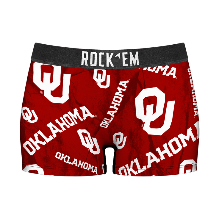 Women's Boy Shorts - Oklahoma Sooners - Logo All-Over - {{variant_title}}