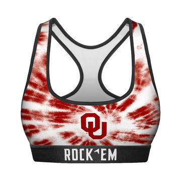 Women's Sports Bra - Oklahoma Sooners - Team Tie Dye