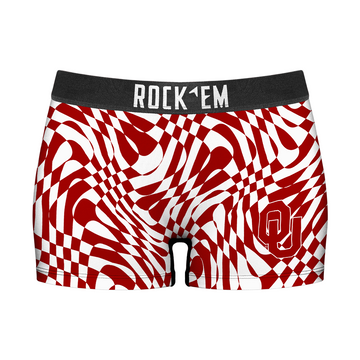 Women's Boy Shorts - Oklahoma Sooners - Wavy Checkers