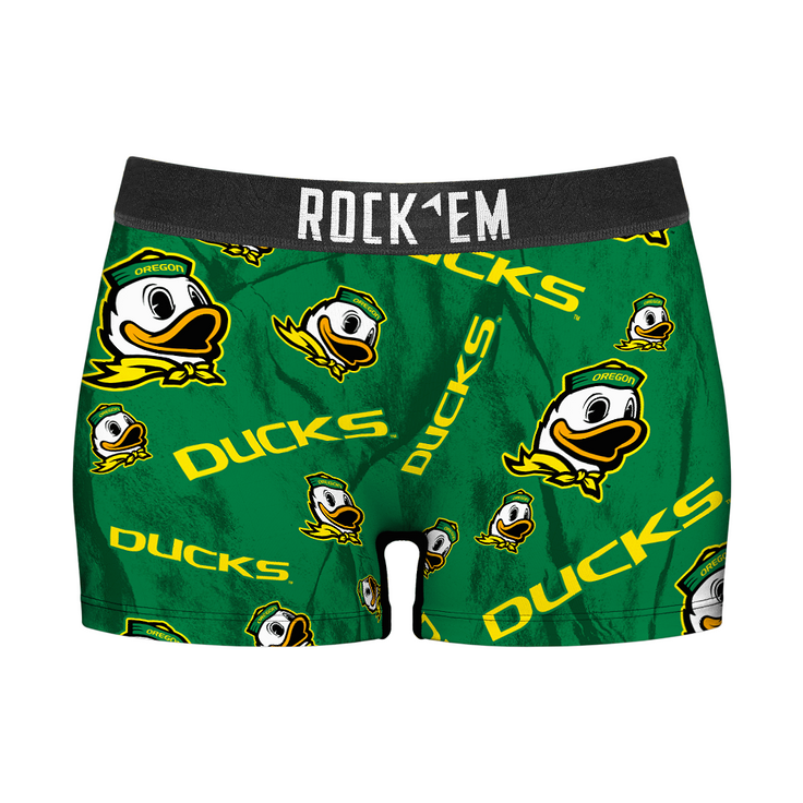 Women's Boy Shorts - Oregon Ducks - Logo All-Over - {{variant_title}}