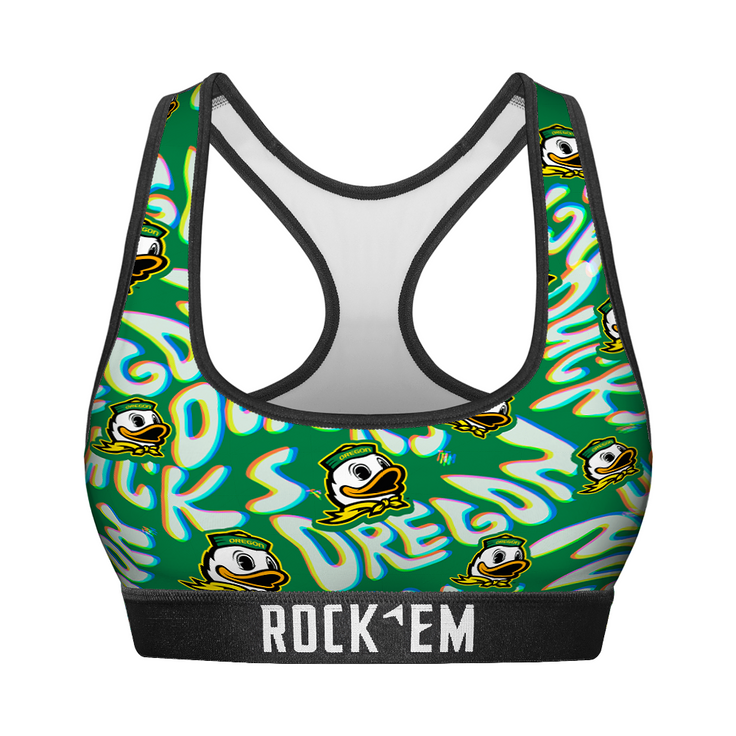 Women's Sports Bra - Oregon Ducks - Twisted Wordmark - {{variant_title}}