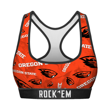 Women's Sports Bra - Oregon State Beavers - Logo All-Over