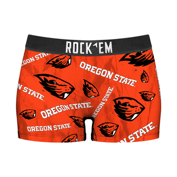 Women's Boy Shorts - Oregon State Beavers  - Logo All-Over