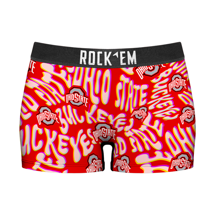 Women's Boy Shorts - Ohio State Buckeyes  - Twisted Wordmark - {{variant_title}}