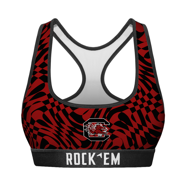 Women's Sports Bra - South Carolina Gamecocks - Wavy Checkers - {{variant_title}}