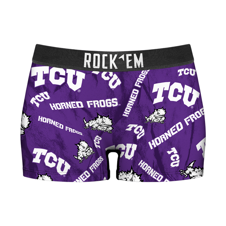 Women's Boy Shorts - TCU Horned Frogs - Logo All-Over - {{variant_title}}