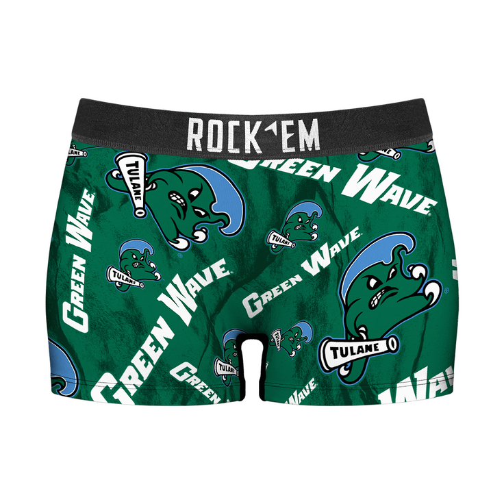 Women's Boy Shorts - Tulane Green Wave - Logo All-Over - {{variant_title}}