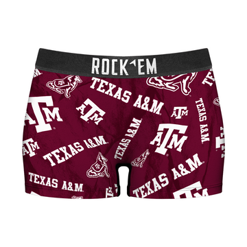 Women's Boy Shorts - Texas A&M Aggies - Logo All-Over