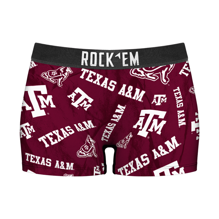 Women's Boy Shorts - Texas A&M Aggies - Logo All-Over - {{variant_title}}