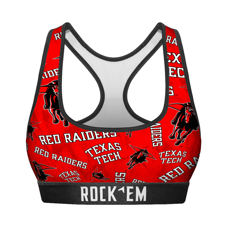 Women's Sports Bra - Texas Tech Red Raiders - Logo All-Over - {{variant_title}}