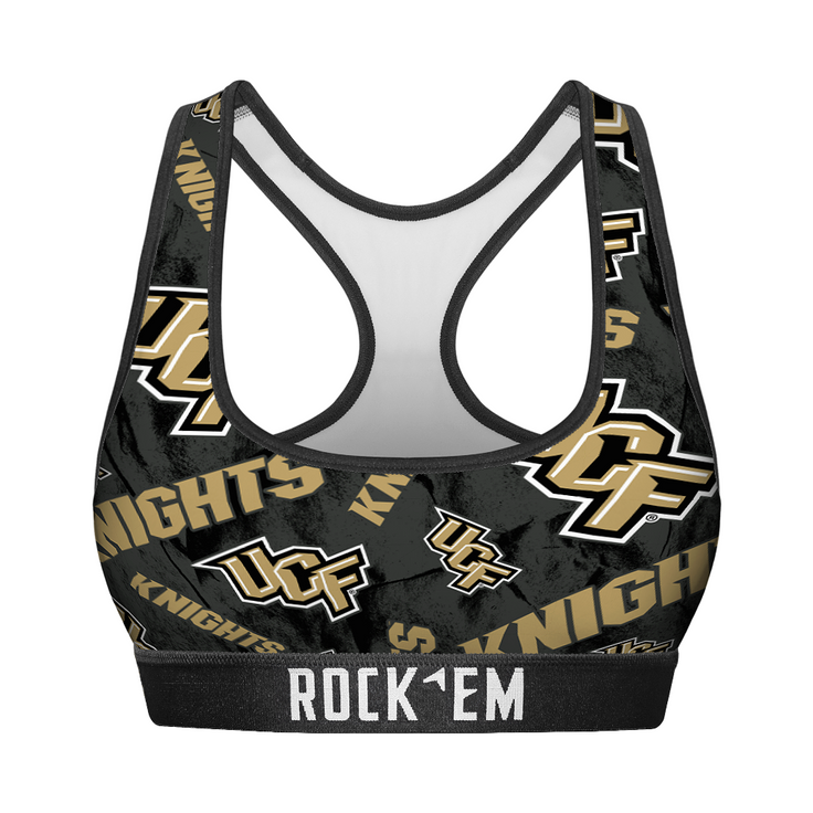 Women's Sports Bra - UCF Knights - Logo All-Over - {{variant_title}}
