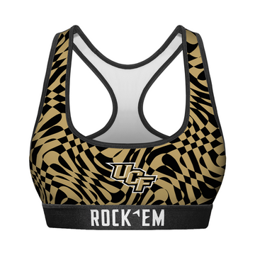 Women's Sports Bra - UCF Knights - Wavy Checkers