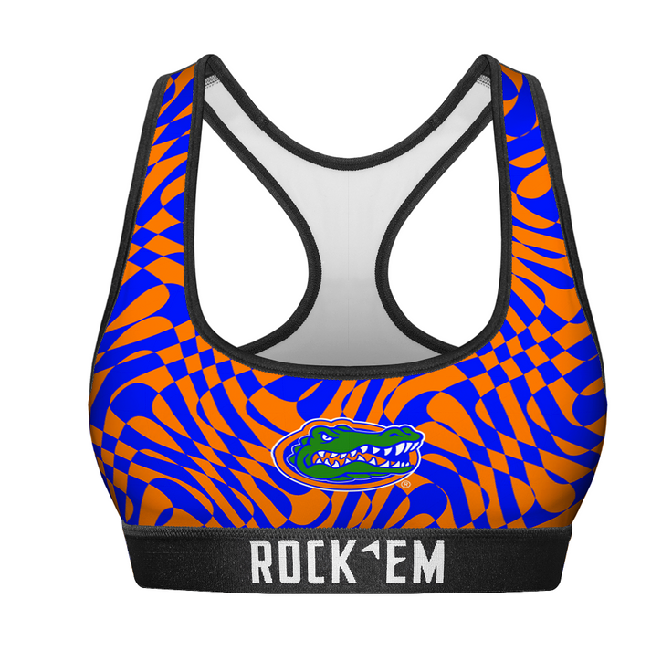 Women's Sports Bra - Florida Gators - Wavy Checkers - {{variant_title}}