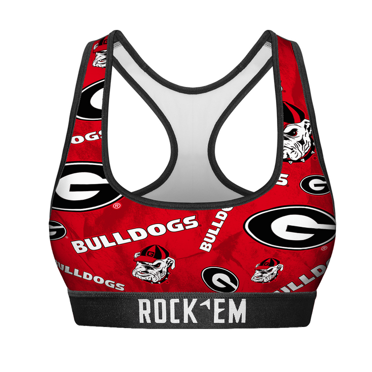 Women's Sports Bra - Georgia Bulldogs - Logo All-Over - {{variant_title}}