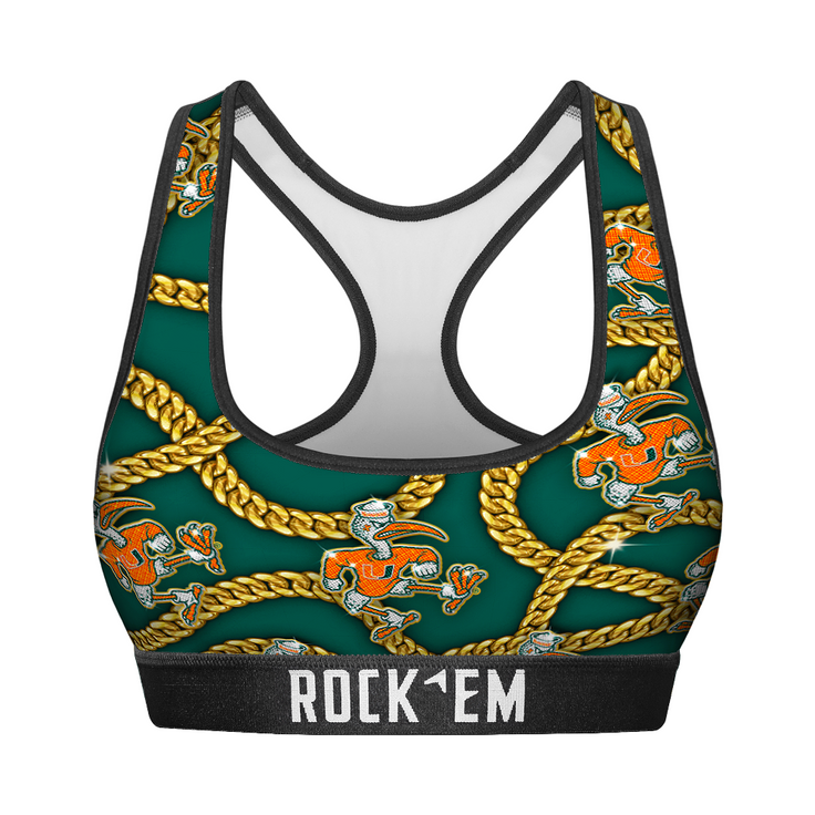 Women's Sports Bra - Miami Hurricanes - Cuban Links - {{variant_title}}