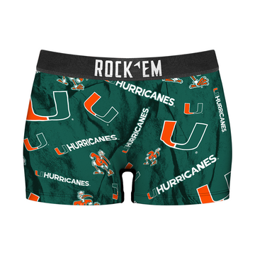 Women's Boy Shorts - Miami Hurricanes - Logo All-Over