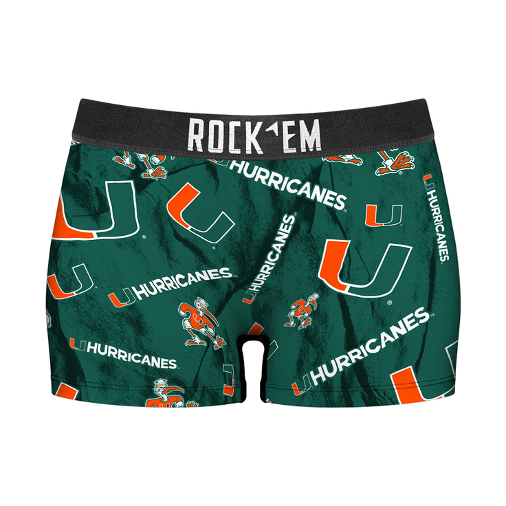 Women's Boy Shorts - Miami Hurricanes - Logo All-Over - {{variant_title}}