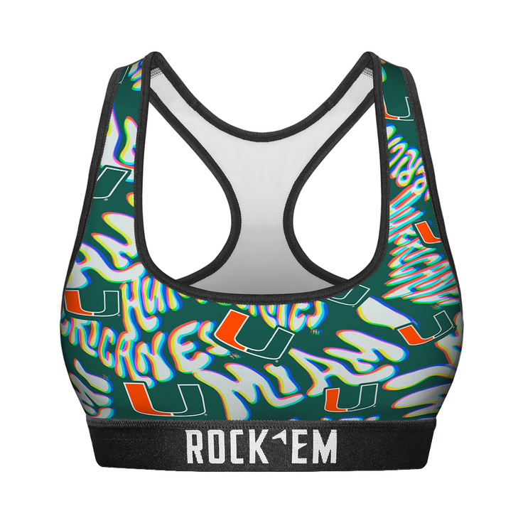Women's Sports Bra - Miami Hurricanes - Twisted Wordmark - {{variant_title}}