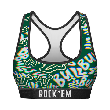 Women's Sports Bra - USF Bulls - Twisted Wordmark