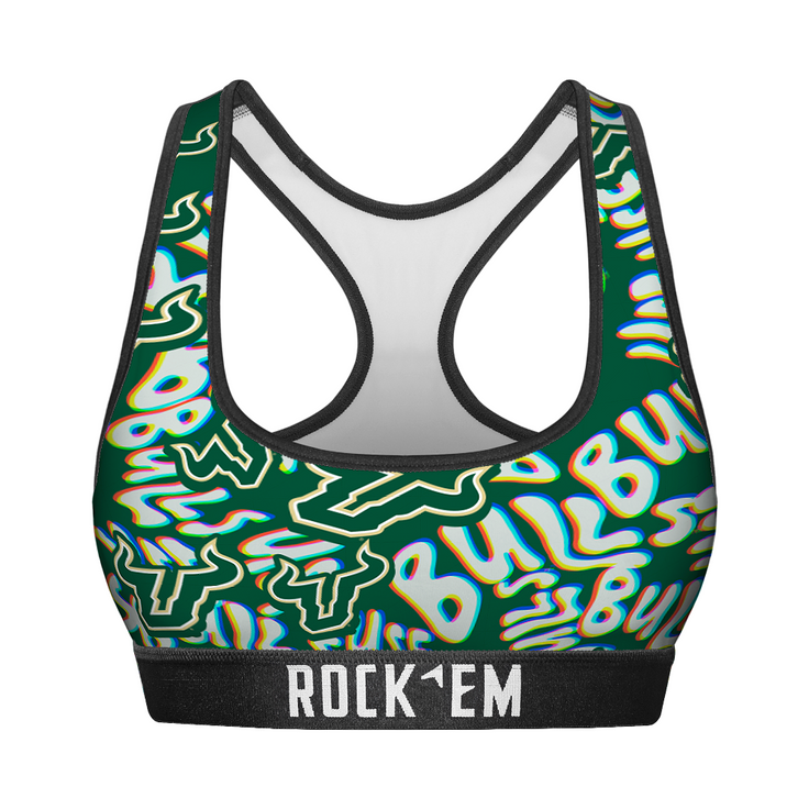Women's Sports Bra - USF Bulls - Twisted Wordmark - {{variant_title}}