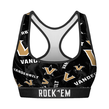 Women's Sports Bra - Vanderbilt Commodores - Logo All-Over