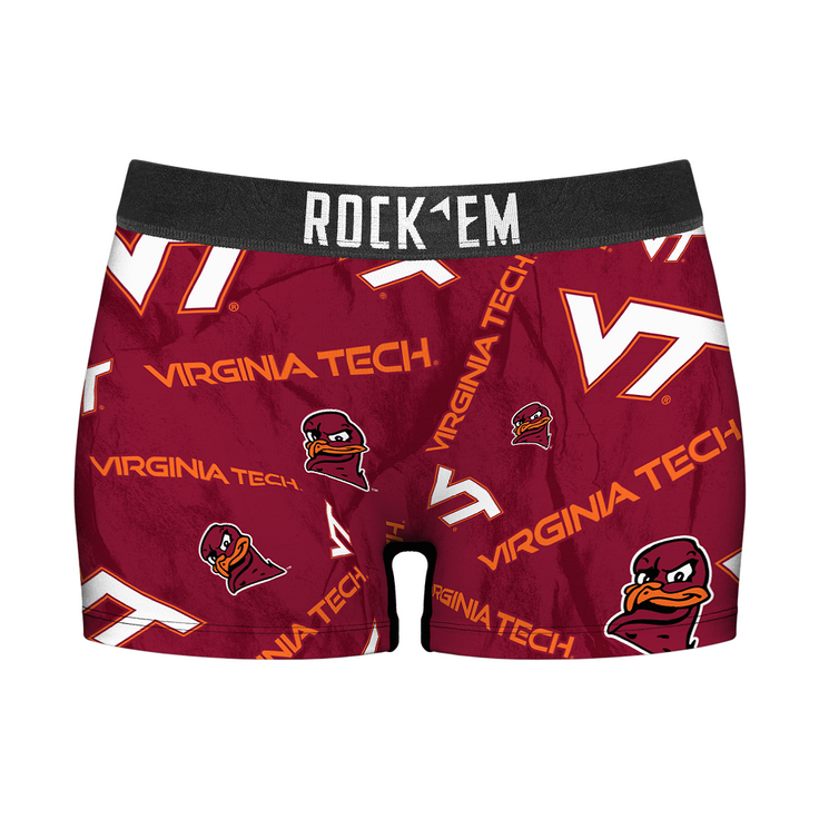 Women's Boy Shorts - Virginia Tech Hokies - Logo All-Over - {{variant_title}}