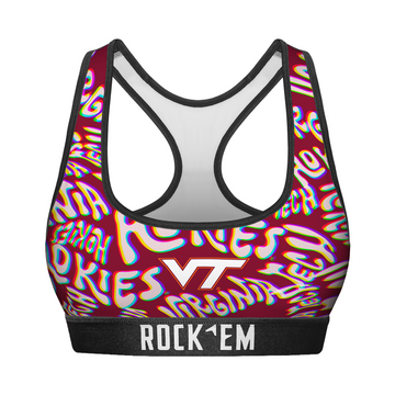 Women's Sports Bra - Virginia Tech Hokies - Twisted Wordmark