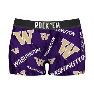 Women's Boy Shorts - Washington Huskies - Logo All-Over