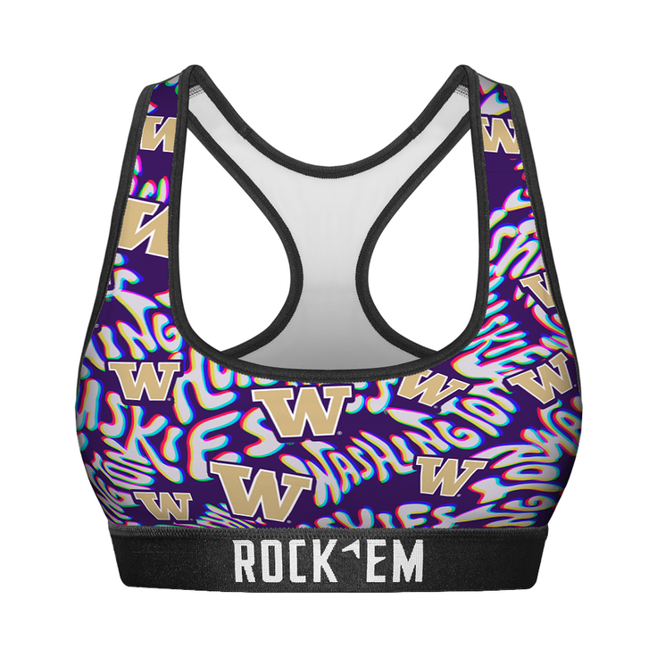 Women's Sports Bra - Washington Huskies - Twisted Wordmark - {{variant_title}}