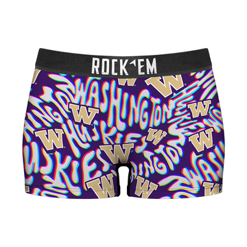 Women's Boy Shorts - Washington Huskies - Twisted Wordmark