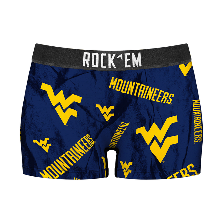 Women's Boy Shorts - West Virginia Mountaineers - Logo All-Over - {{variant_title}}