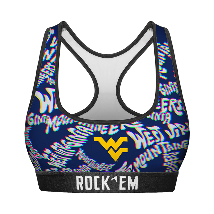 Women's Sports Bra - West Virginia Mountaineers - Twisted Wordmark - {{variant_title}}