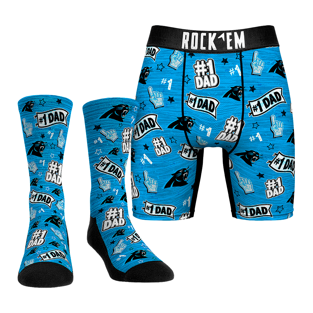 Boxer Briefs - Carolina Panthers  - #1 Dad (Socks & Boxers Combo) - {{variant_title}}