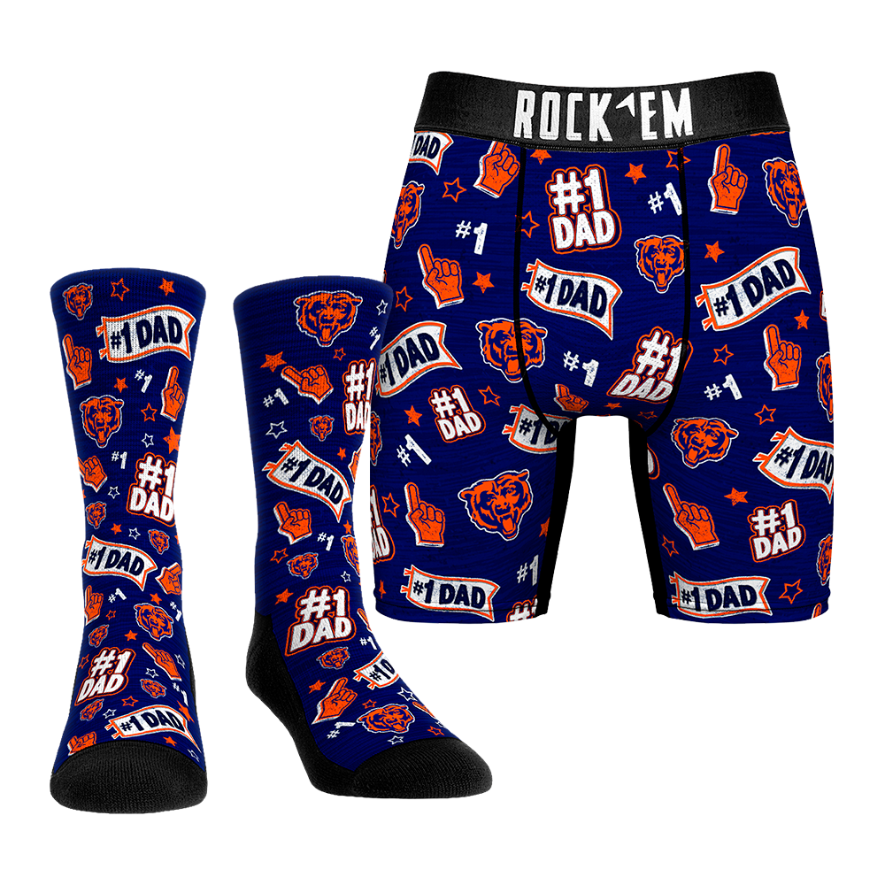 Boxer Briefs - Chicago Bears - #1 Dad (Socks & Boxers Combo) - {{variant_title}}