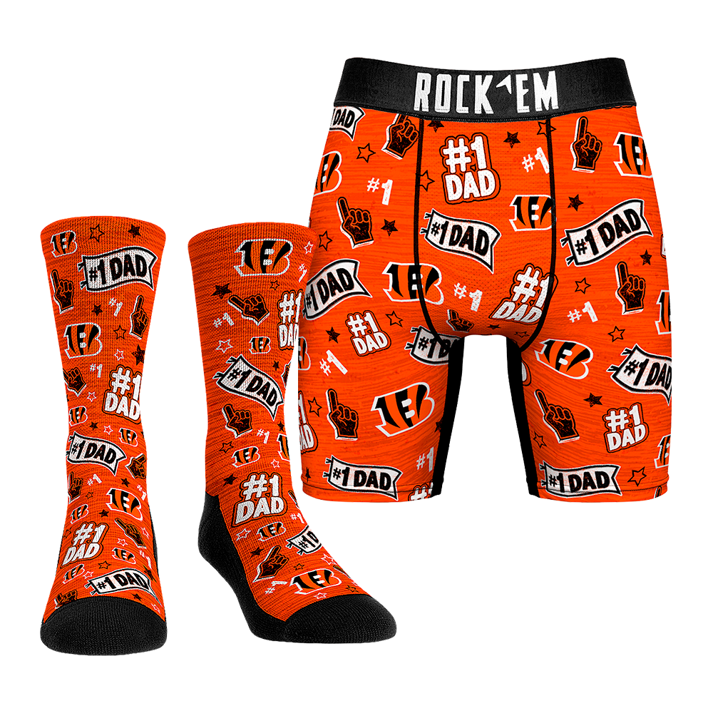 Boxer Briefs - Cincinnati Bengals - #1 Dad (Socks & Boxers Combo) - {{variant_title}}