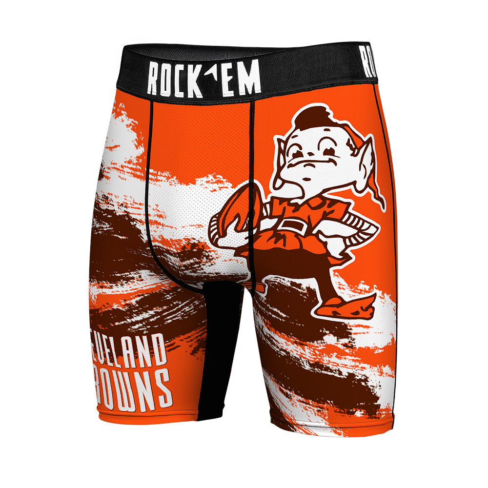 Cleveland Browns - Rock 'Em Boxer Briefs - Logo All-Over Underwear