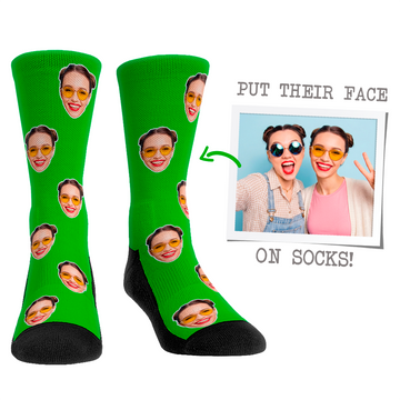Custom Face Socks - Classic Colors Green