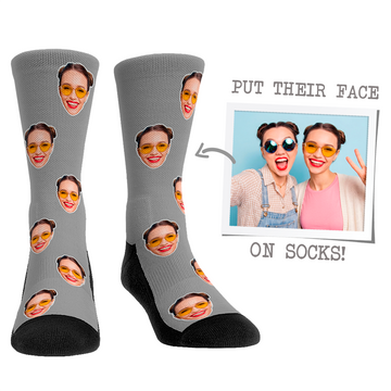 Custom Face Socks - Classic Colors Grey