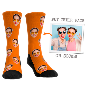 Custom Face Socks - Classic Colors Orange