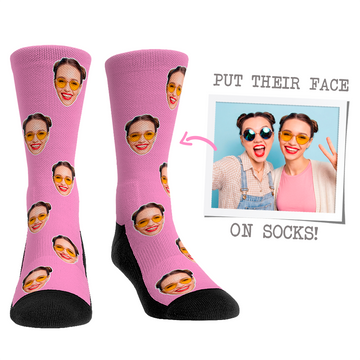 Custom Face Socks - Classic Colors Pink