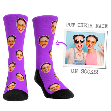Custom Face Socks - Classic Colors Purple