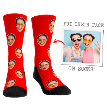 Custom Face Socks - Classic Colors Red