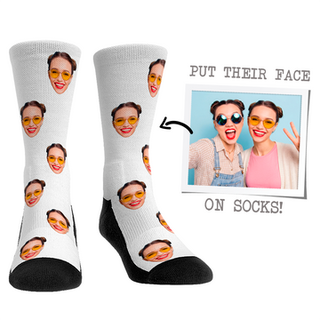 Custom Face Socks - Classic Colors White