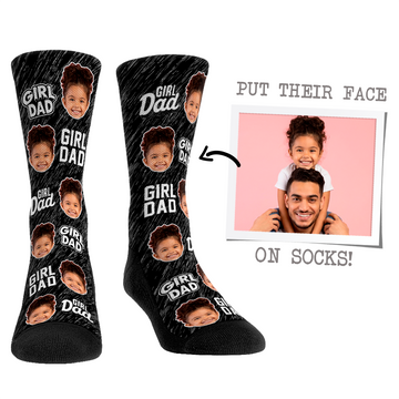 Custom Face Socks - Girl Dad Black