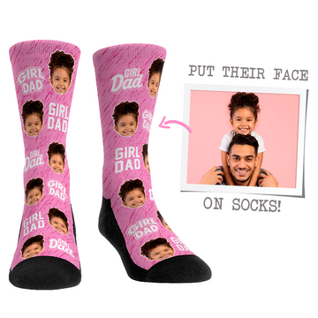 Custom Face Socks - Girl Dad Pink