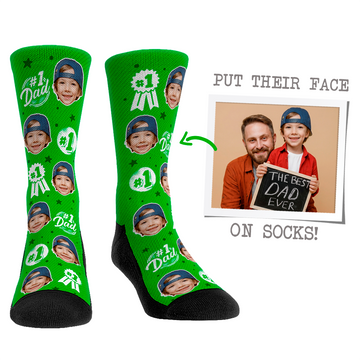 Custom Face Socks - #1 Dad Green