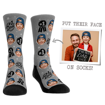 Custom Face Socks - #1 Dad Grey