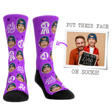 Custom Face Socks - #1 Dad Purple
