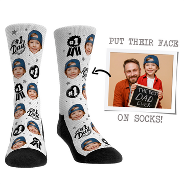 Custom Face Socks - #1 Dad White